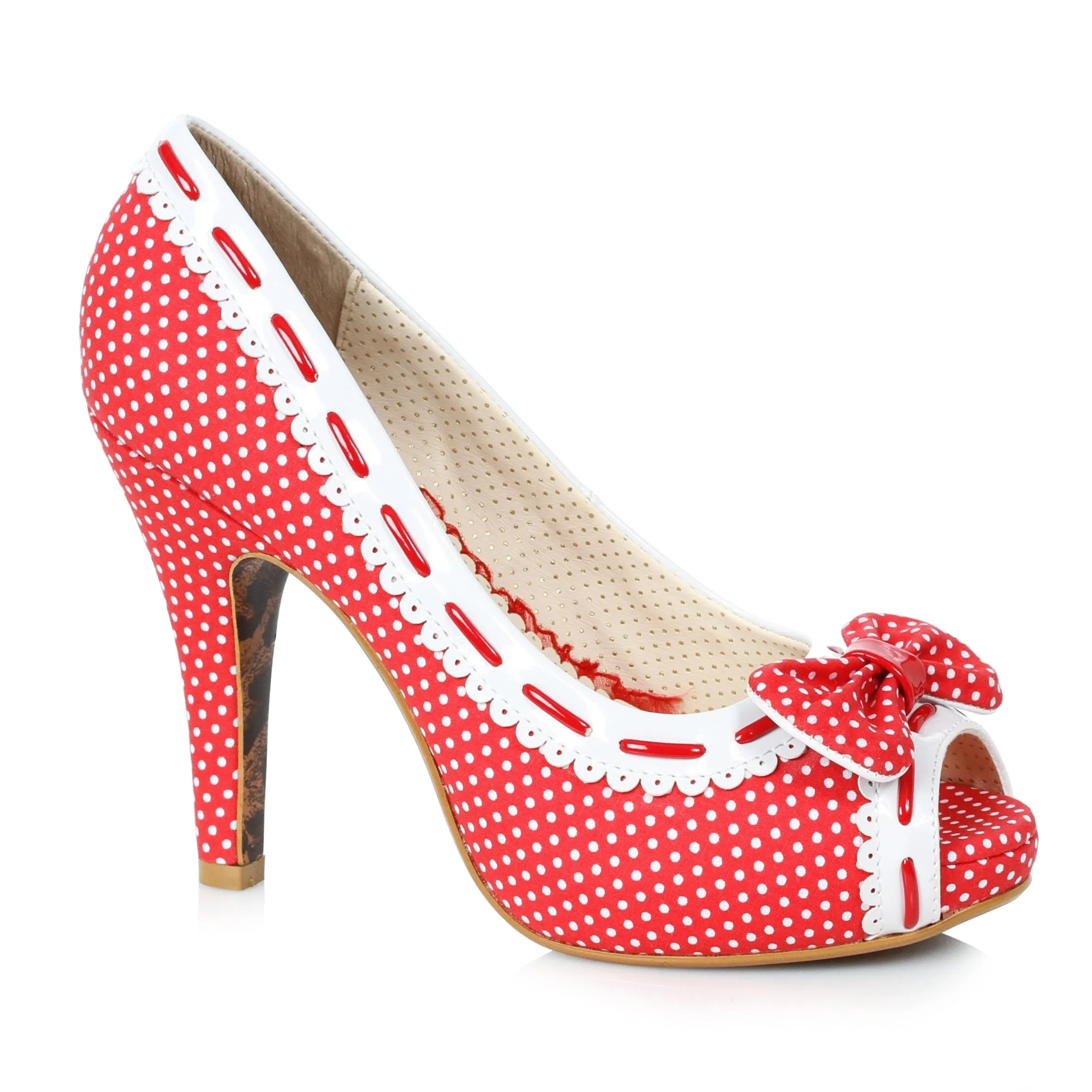 4 Polka Dot Peep Toe Show With Bow