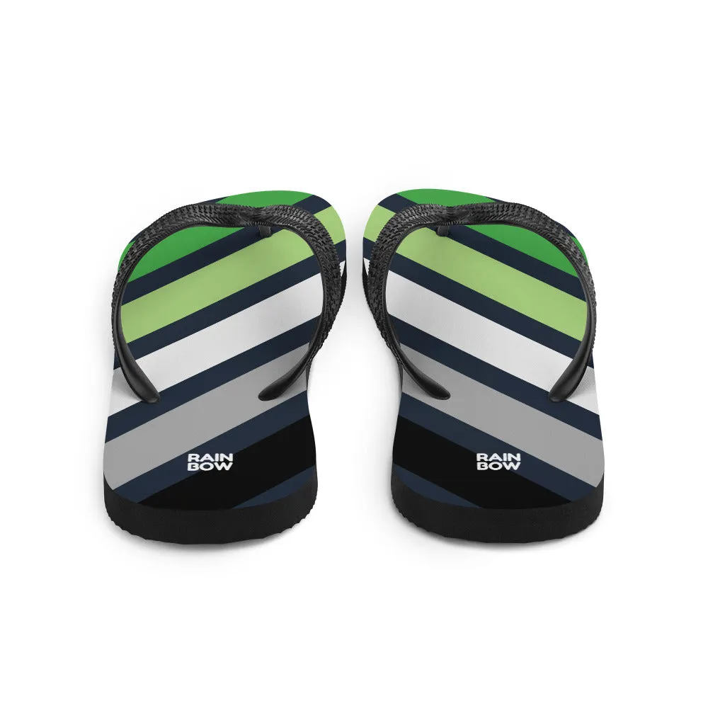 Aromantic Diagonal Stripes Flip-Flops