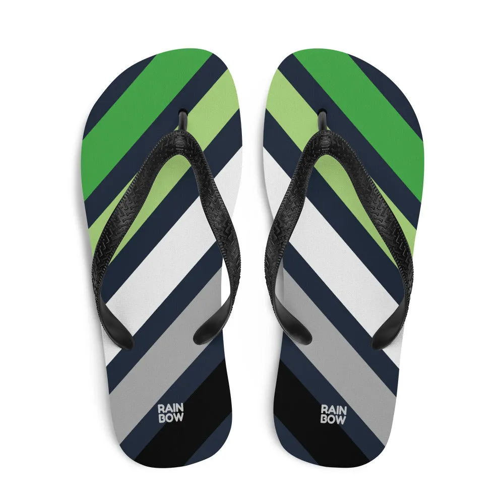 Aromantic Diagonal Stripes Flip-Flops