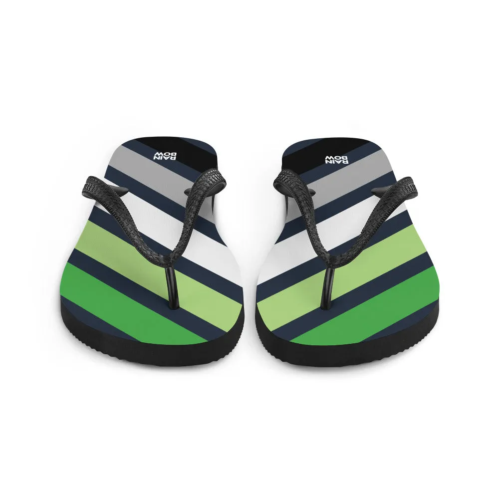 Aromantic Diagonal Stripes Flip-Flops