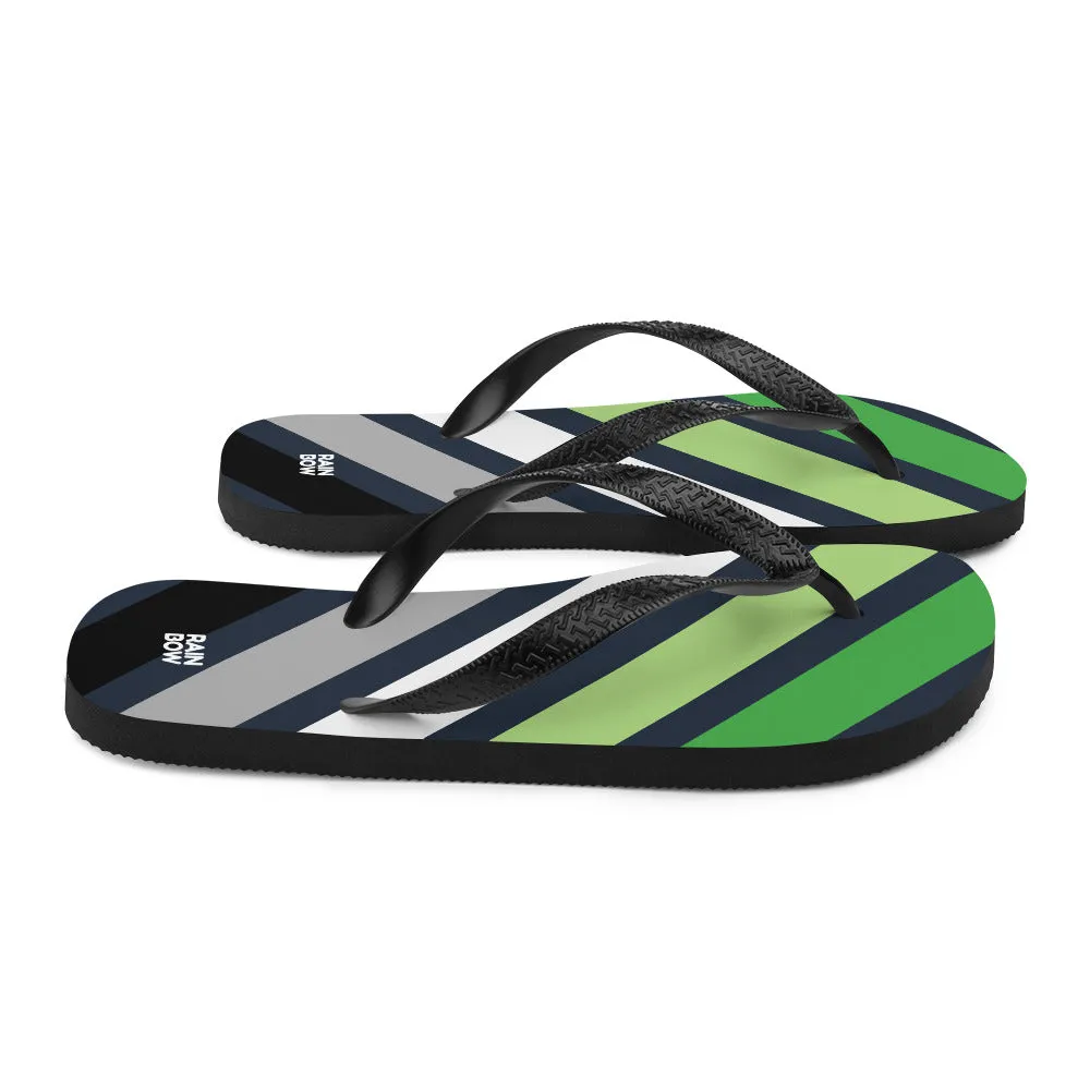 Aromantic Diagonal Stripes Flip-Flops