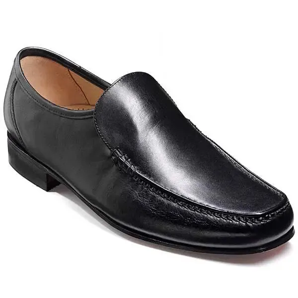 Barker Javron Shoes - Mens Moccasins - Black Calf