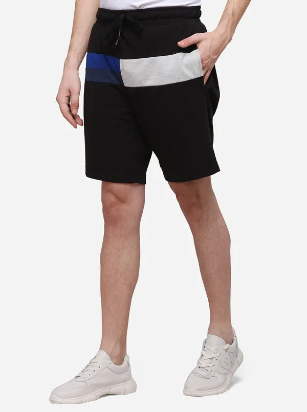 Black Regular Fit Solid Shortss | JadeBlue