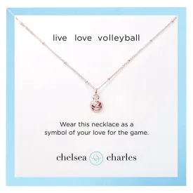 CC Sport Rose Gold Volleyball Charm Necklace