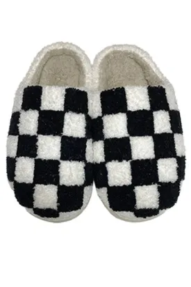 Checkmate Black and White Slippers