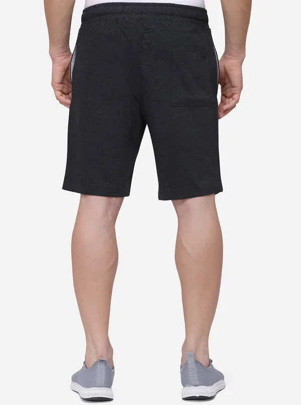 Dark Grey Solid Regular Fit Shorts | JadeBlue