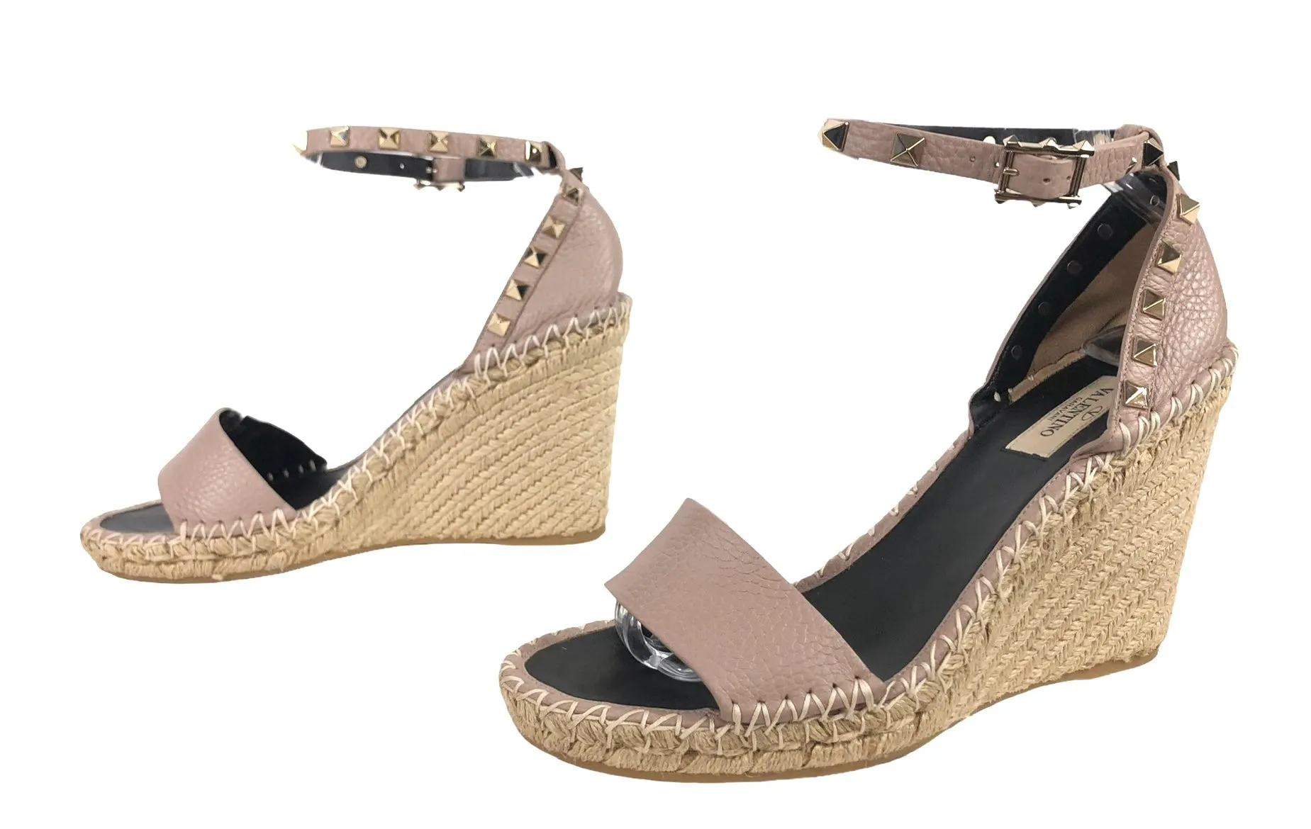 Double Rockstud Wedge Sandal | Size US 8.5 - IT 39