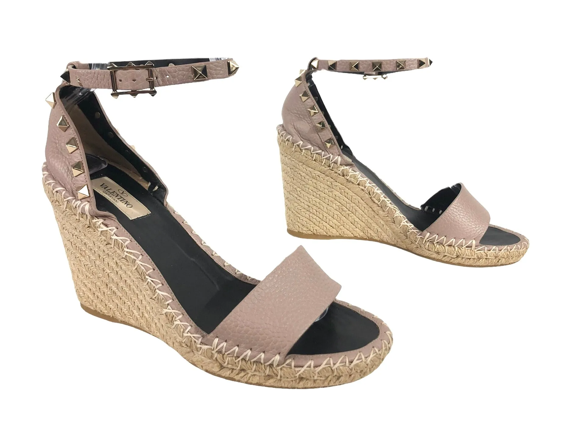 Double Rockstud Wedge Sandal | Size US 8.5 - IT 39