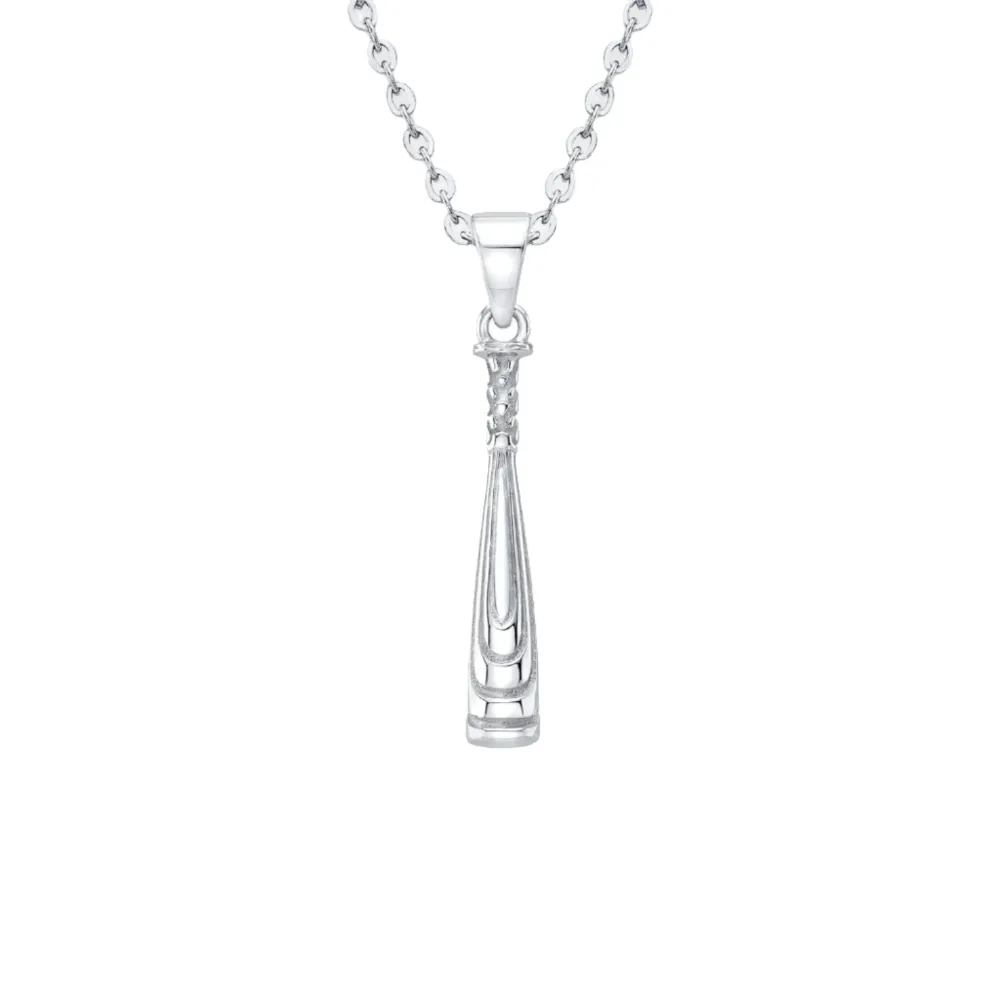 Drop Baseball Bat Necklace | Sterling Silver