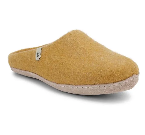 Egos Copenhagen Natural Wool Slippers in Mustard