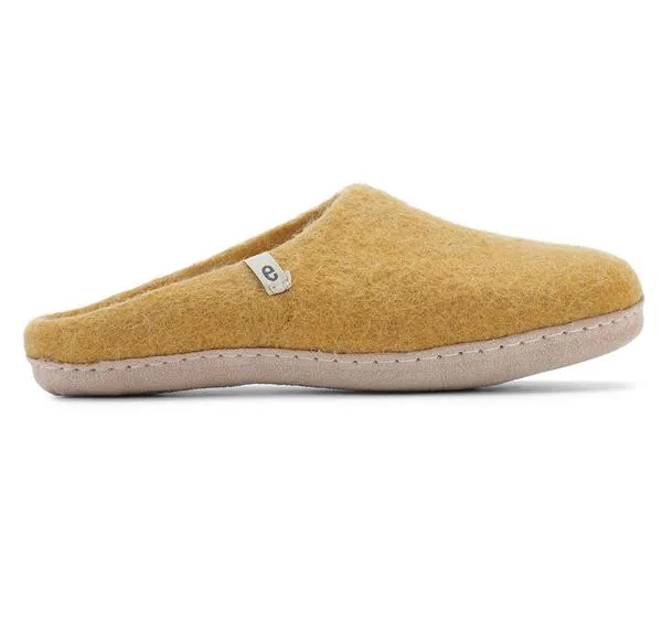 Egos Copenhagen Natural Wool Slippers in Mustard