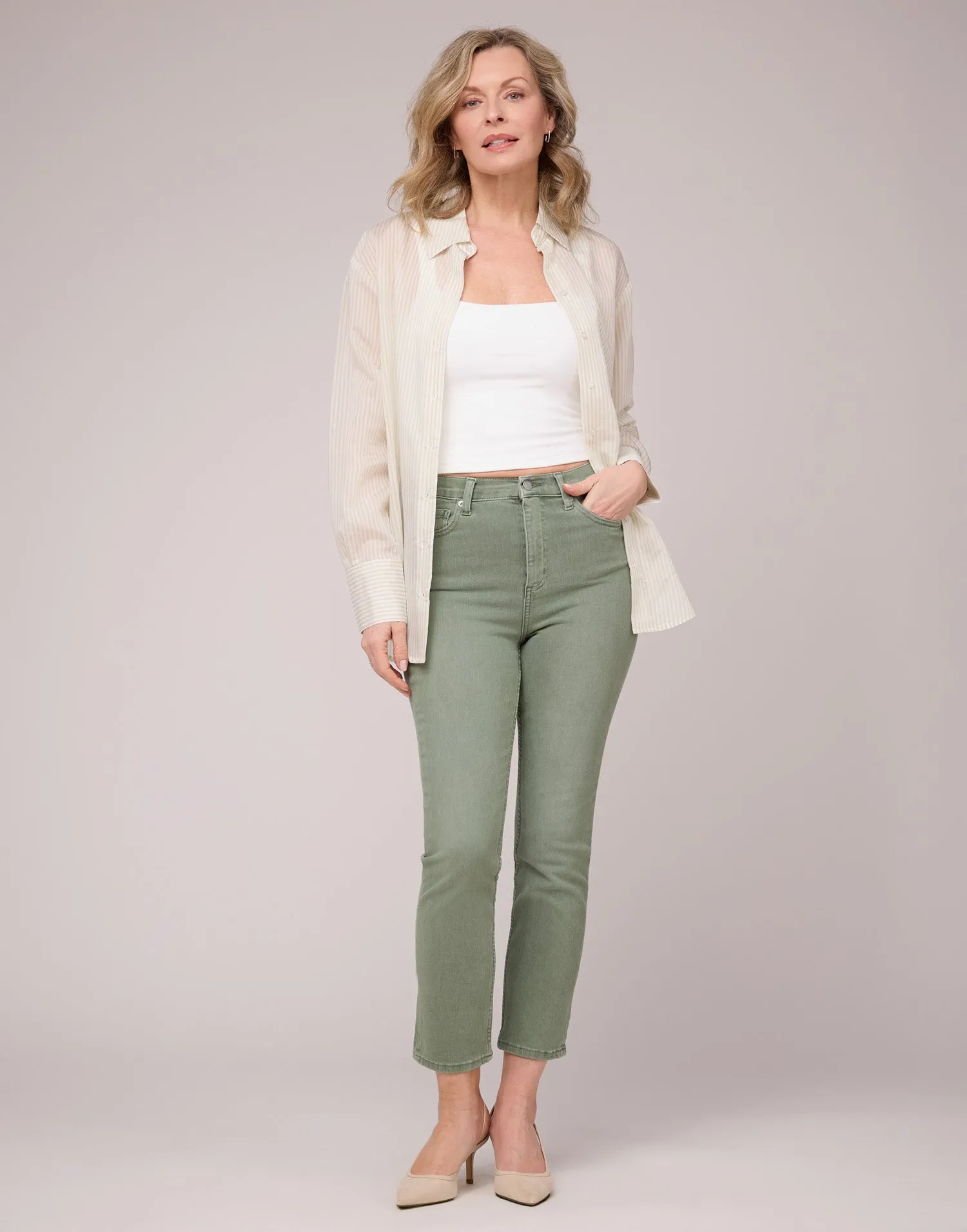 EMILY SLIM JEANS / BEACH GRASS