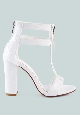 Felicity Zip Up T Strap Sandals