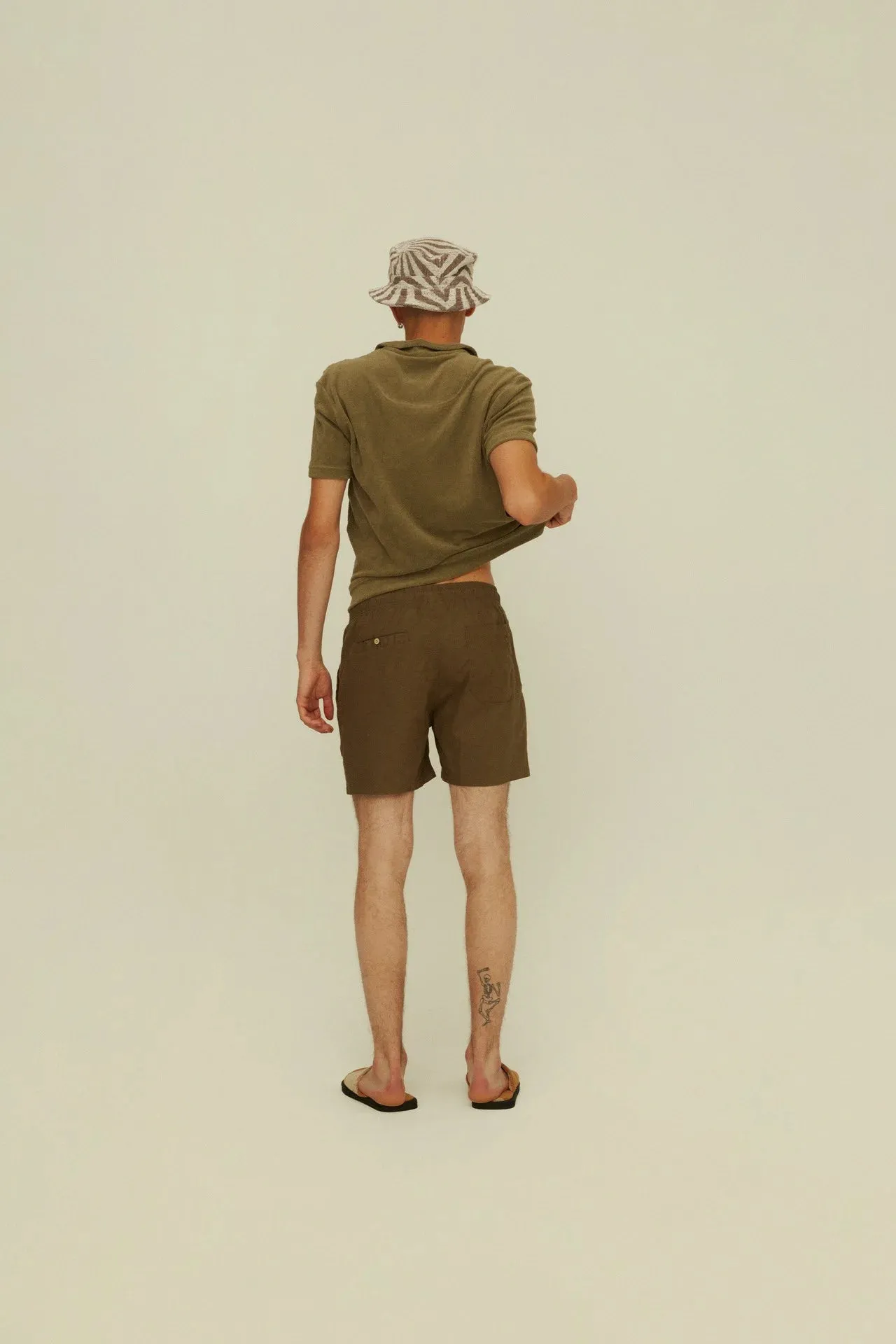 FINAL SALE: Army Linen Cotton Shorts