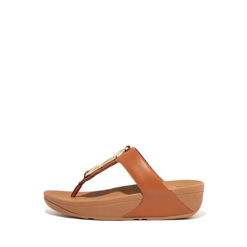 Fitflop Hallye Women's Chain-Leather Toe-Post Sandals - Light Tan