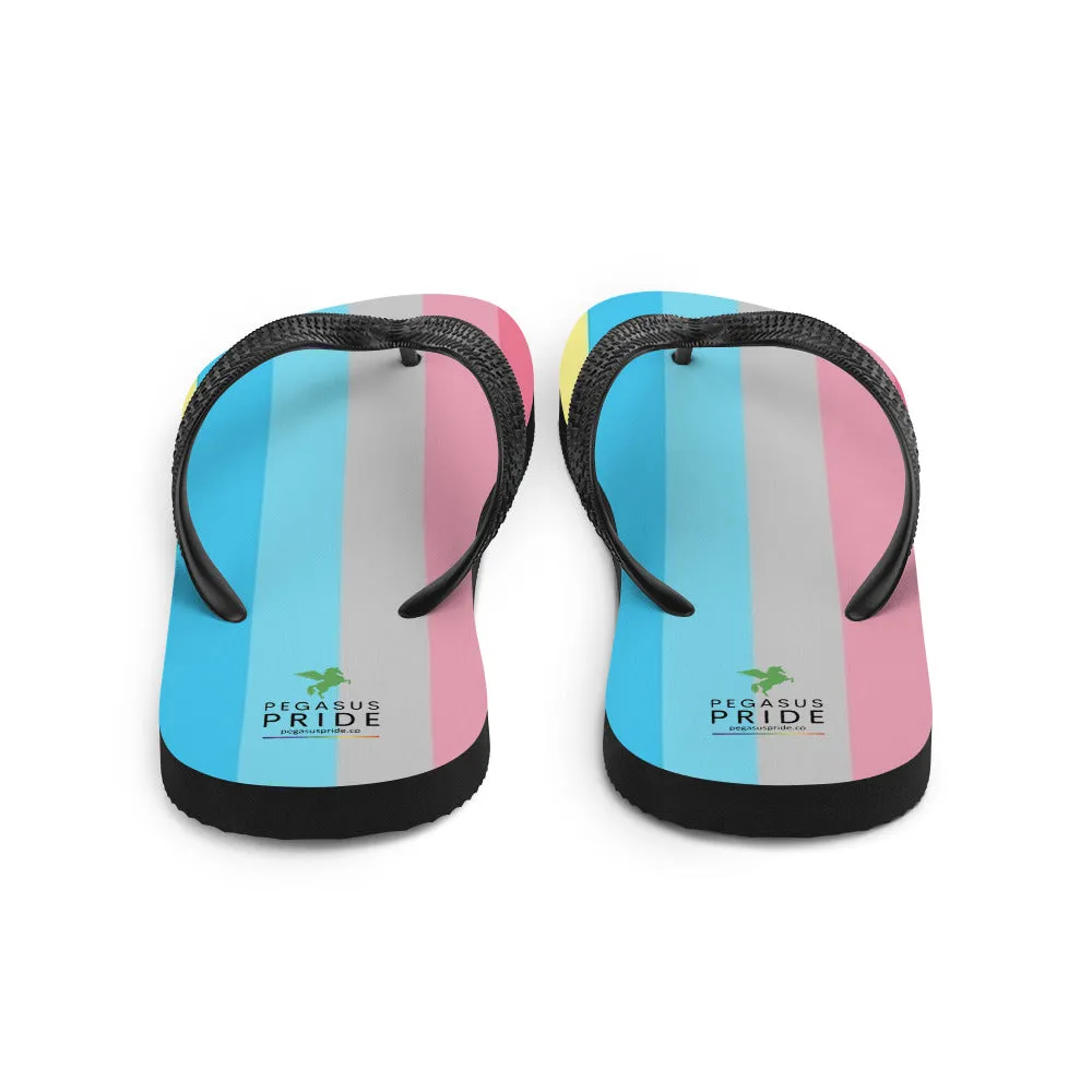 Genderflux Pride Flag Flip-Flops Sandals