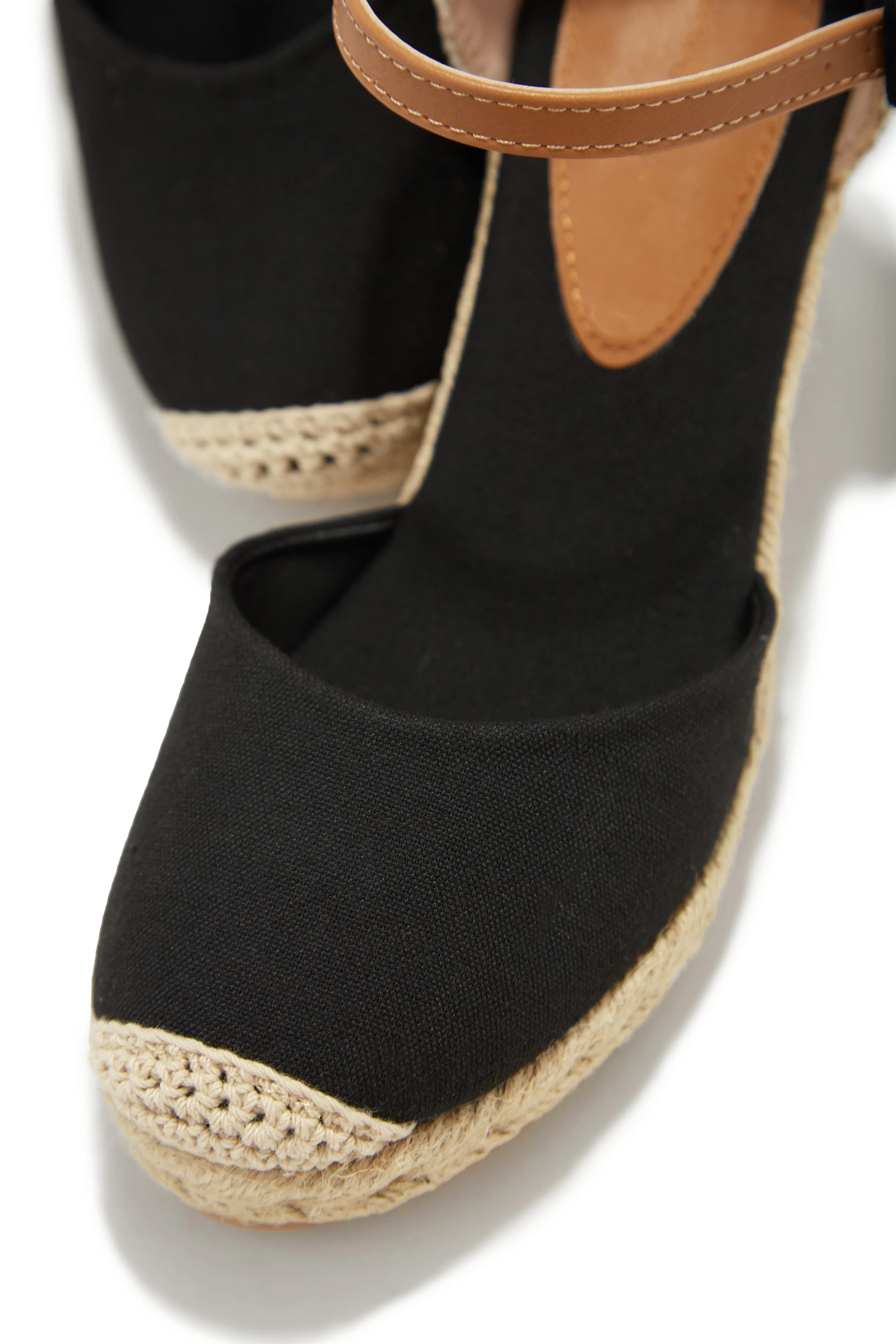 Golden Hour Espadrille Platform Wedges - Black