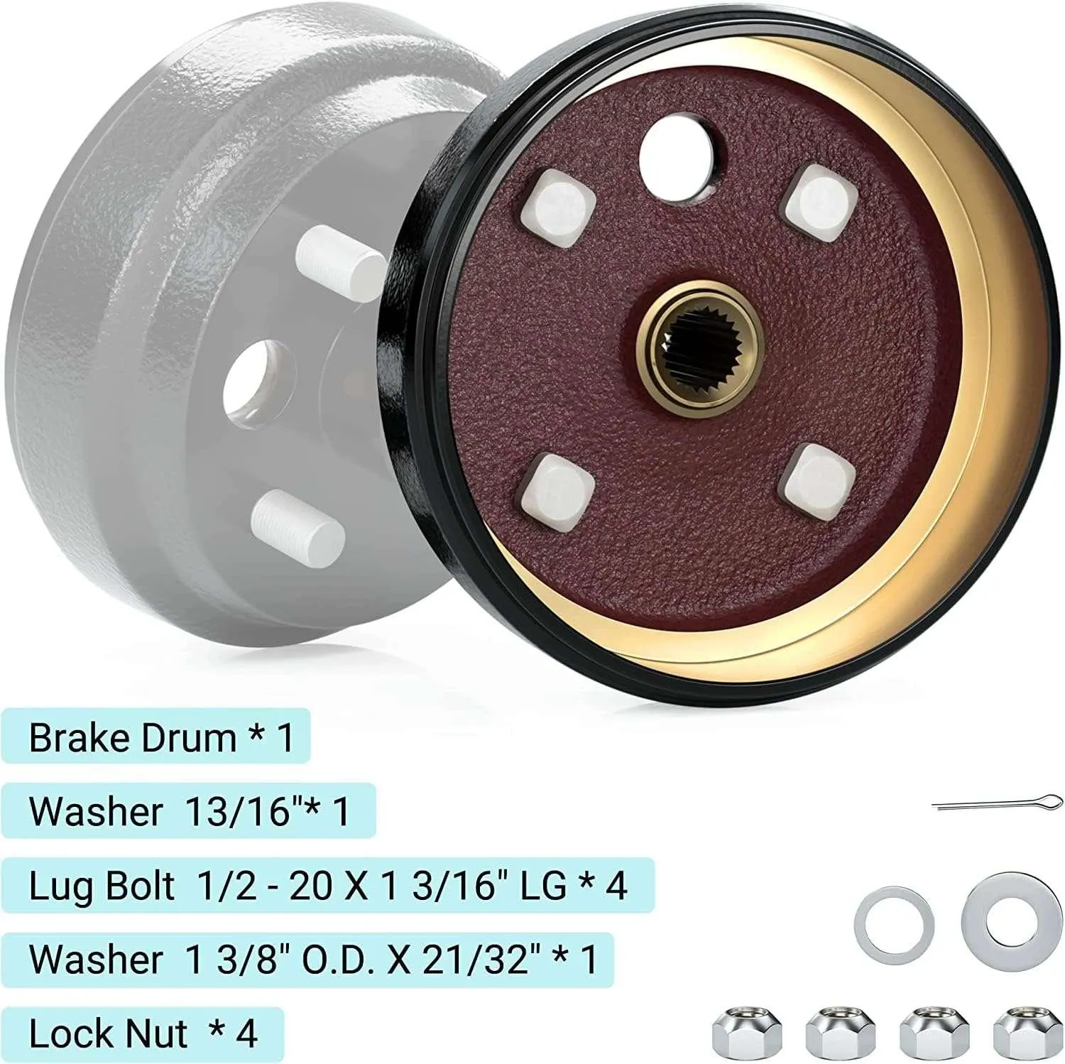 Golf Cart Brake Drum Hub Assembly  for EZGO TXT  PDS 1982-1993  - 10L0L