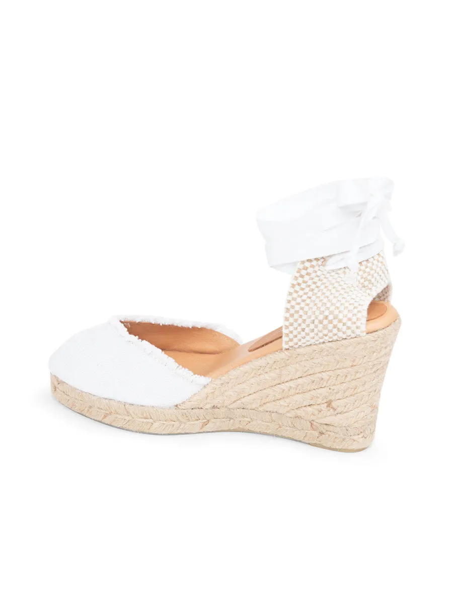 Gwen Frayed Closed Toe Lace Up Espadrille