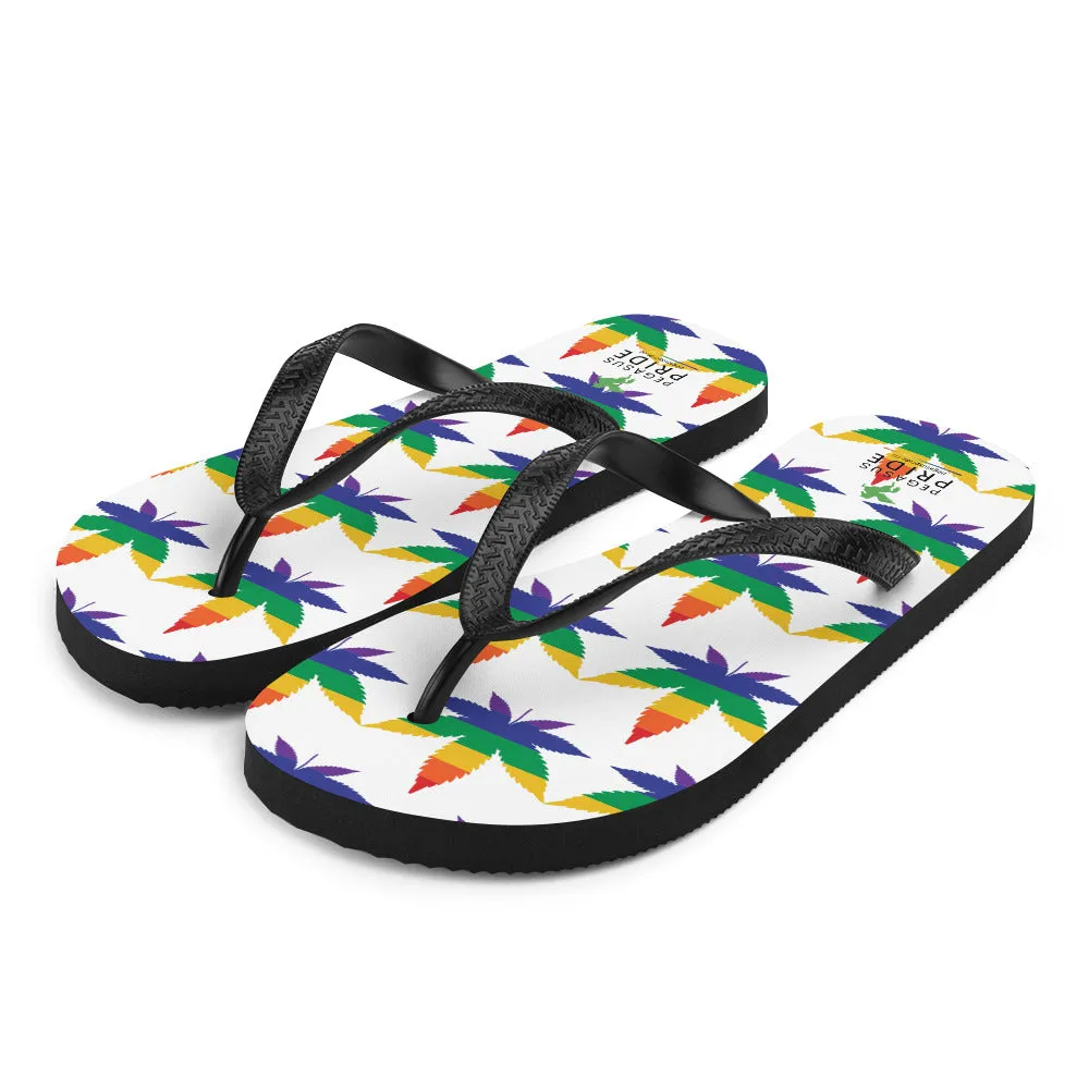 LGBTQ Pride Flip-Flops Sandals - Weed