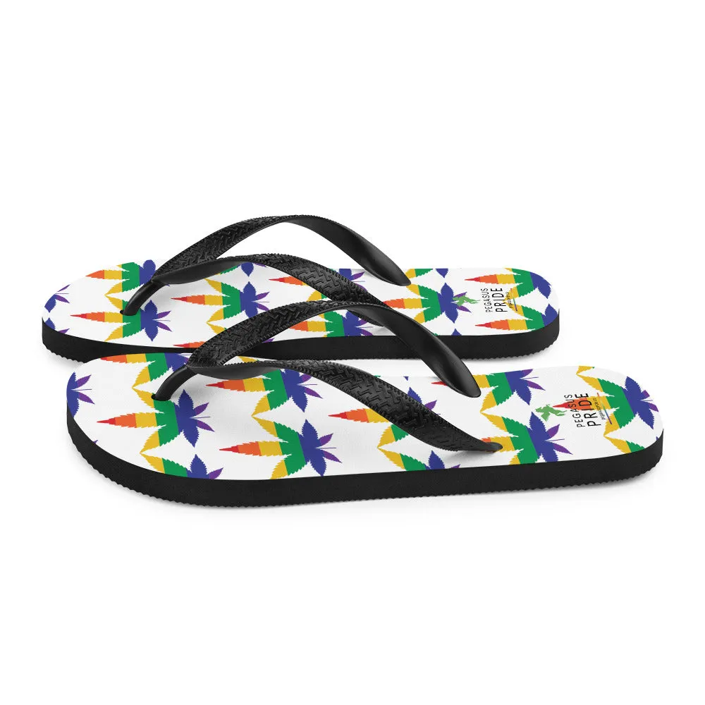 LGBTQ Pride Flip-Flops Sandals - Weed