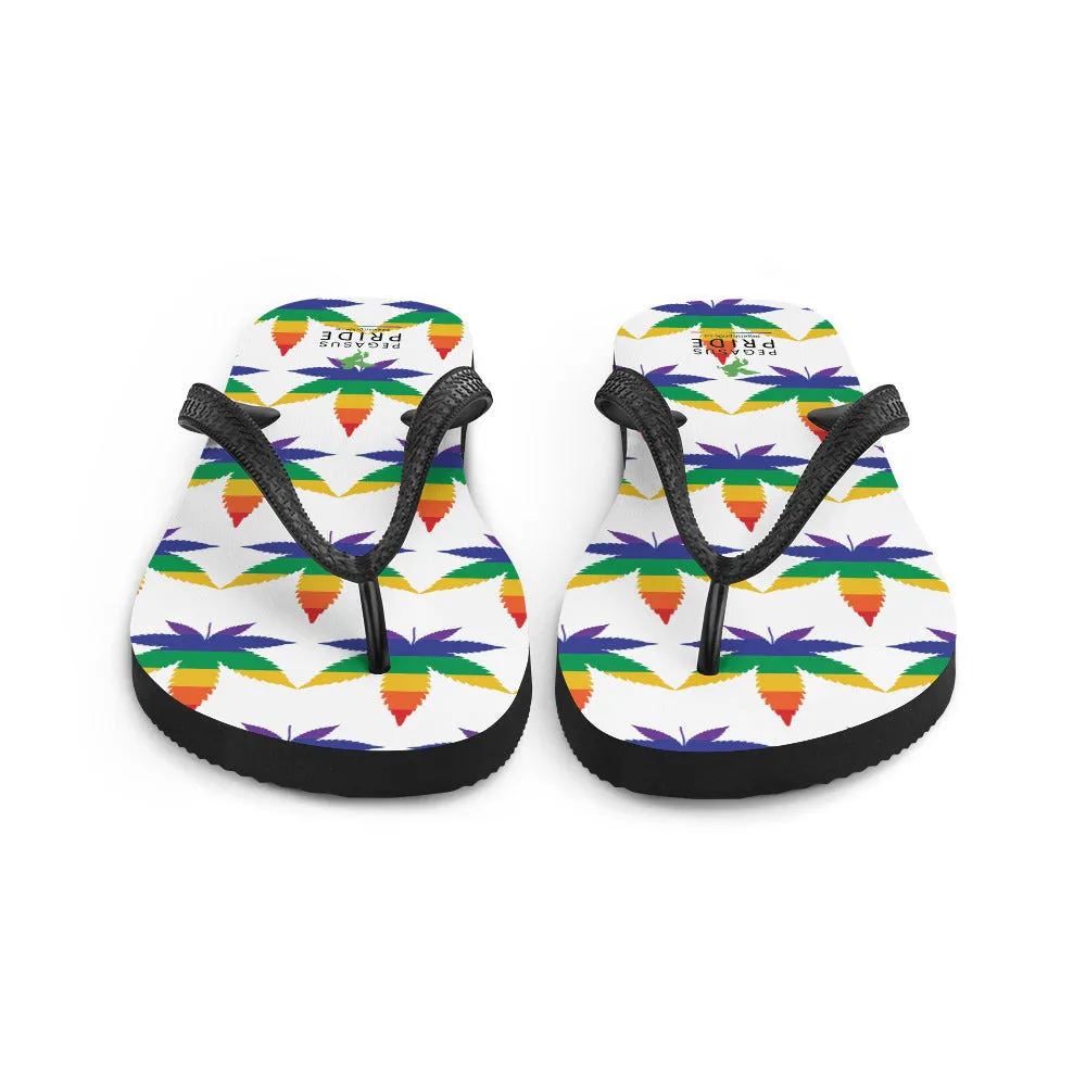 LGBTQ Pride Flip-Flops Sandals - Weed