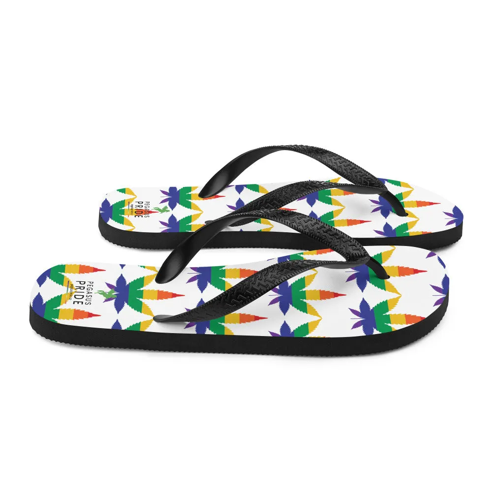 LGBTQ Pride Flip-Flops Sandals - Weed