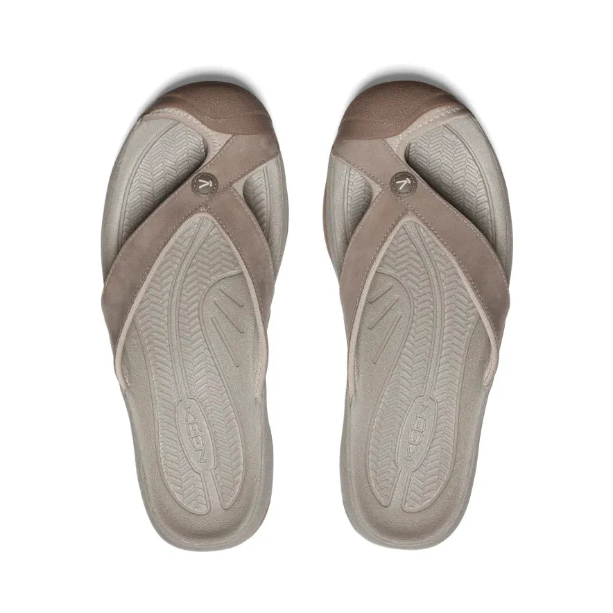 Men's Keen Waimea Leather Flip Flop Color: Brindle Birch