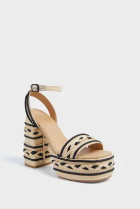 Natural Raffia Flas Heels