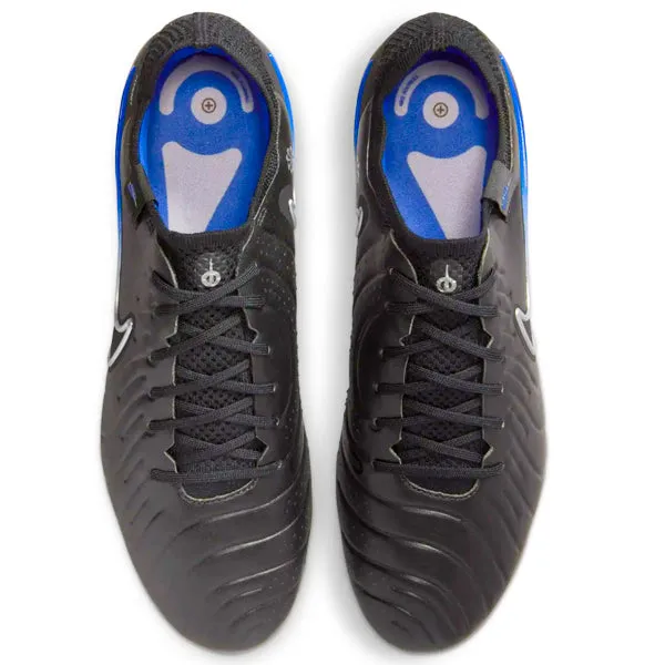 Nike Legend 10 Elite SG-Pro AC Soccer Cleats (Black/Chrome-Hyper Royal)