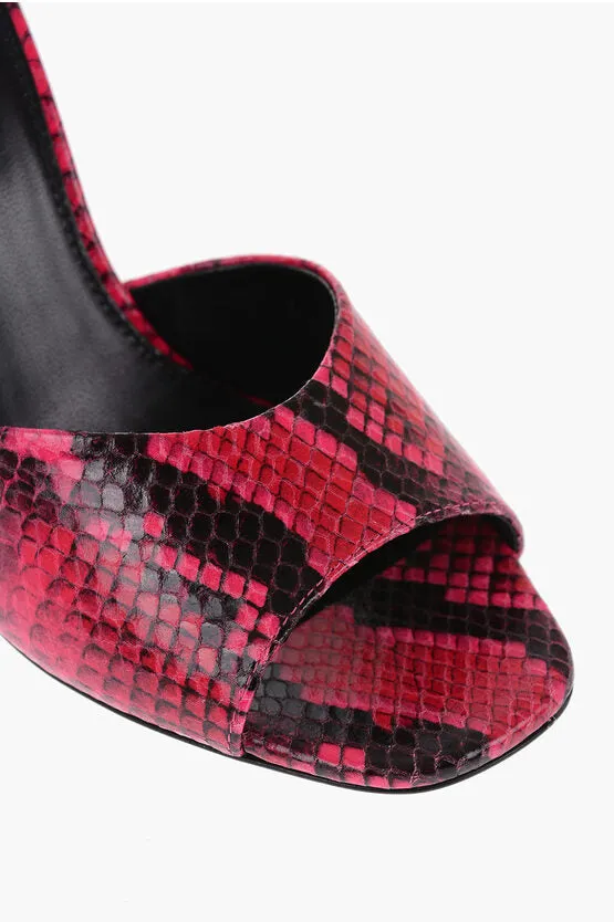 Paris Texas Python Effect Leather ANJA Mules