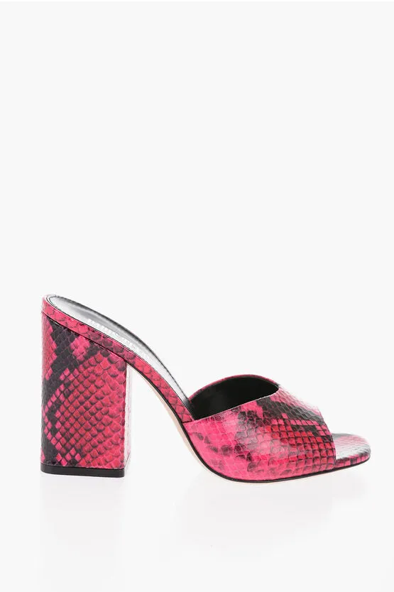 Paris Texas Python Effect Leather ANJA Mules