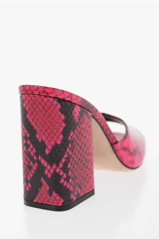 Paris Texas Python Effect Leather ANJA Mules