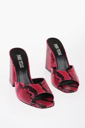 Paris Texas Python Effect Leather ANJA Mules