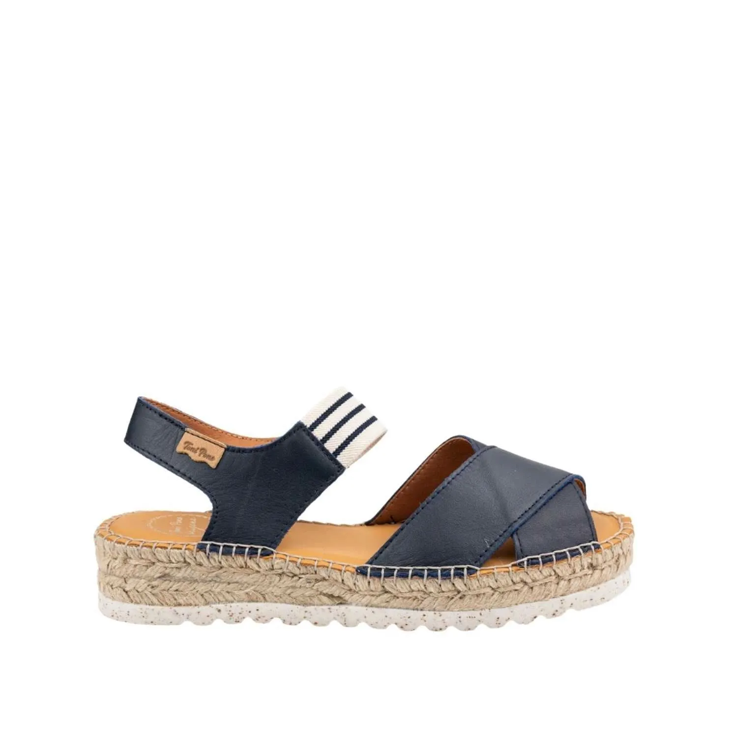 Plain Leather Wedge Espadrille for Women - Emily-SW