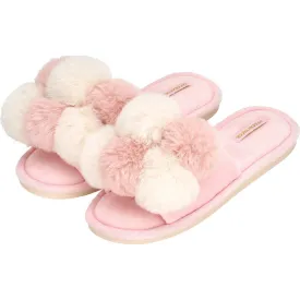 Pom Pom Slippers - Cosy Luxe - Checker Pink