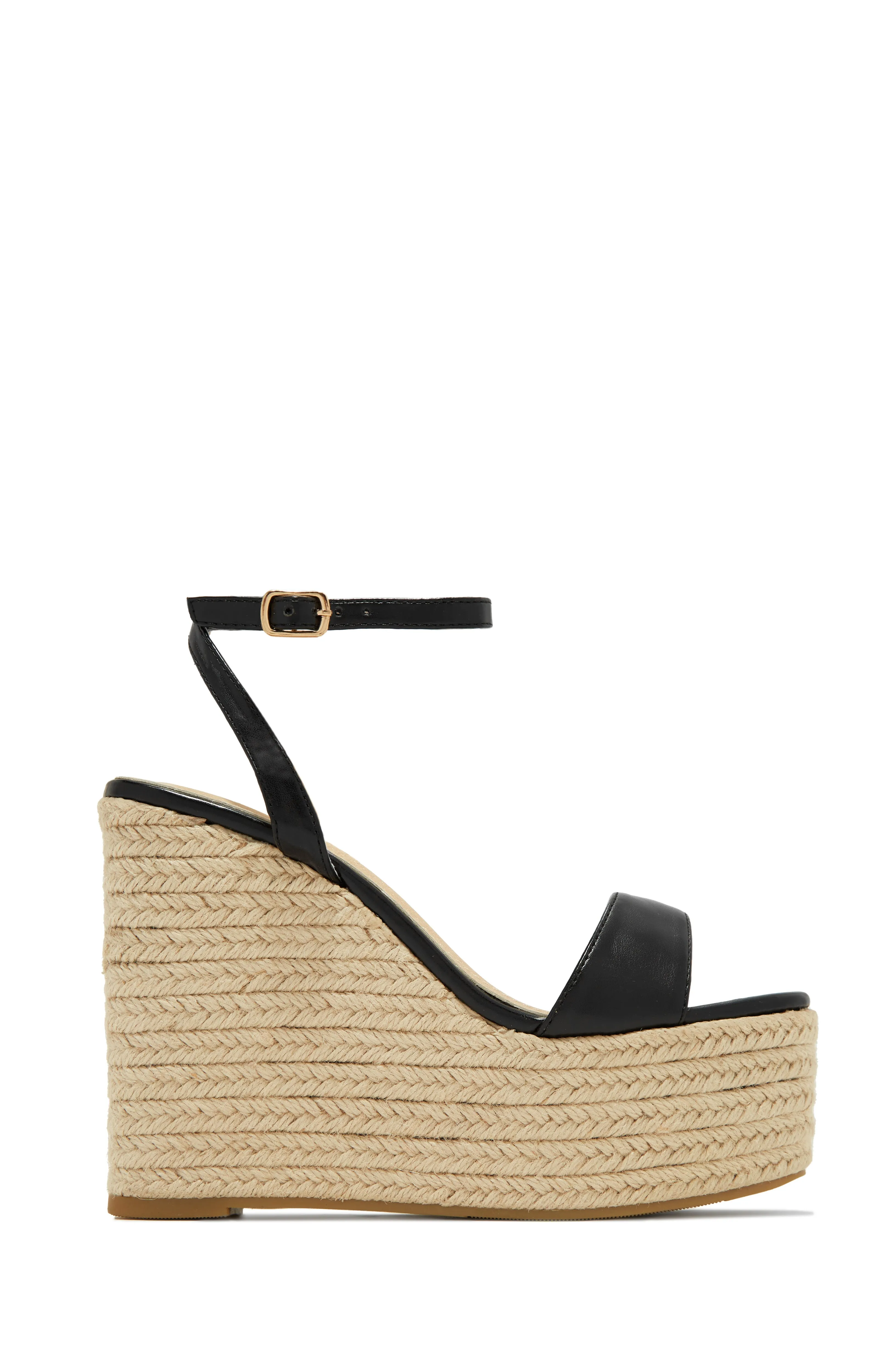 Poolside Espadrille Platform Wedges - Gold