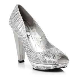 Rhinestone Covered Peep-Toe Pump