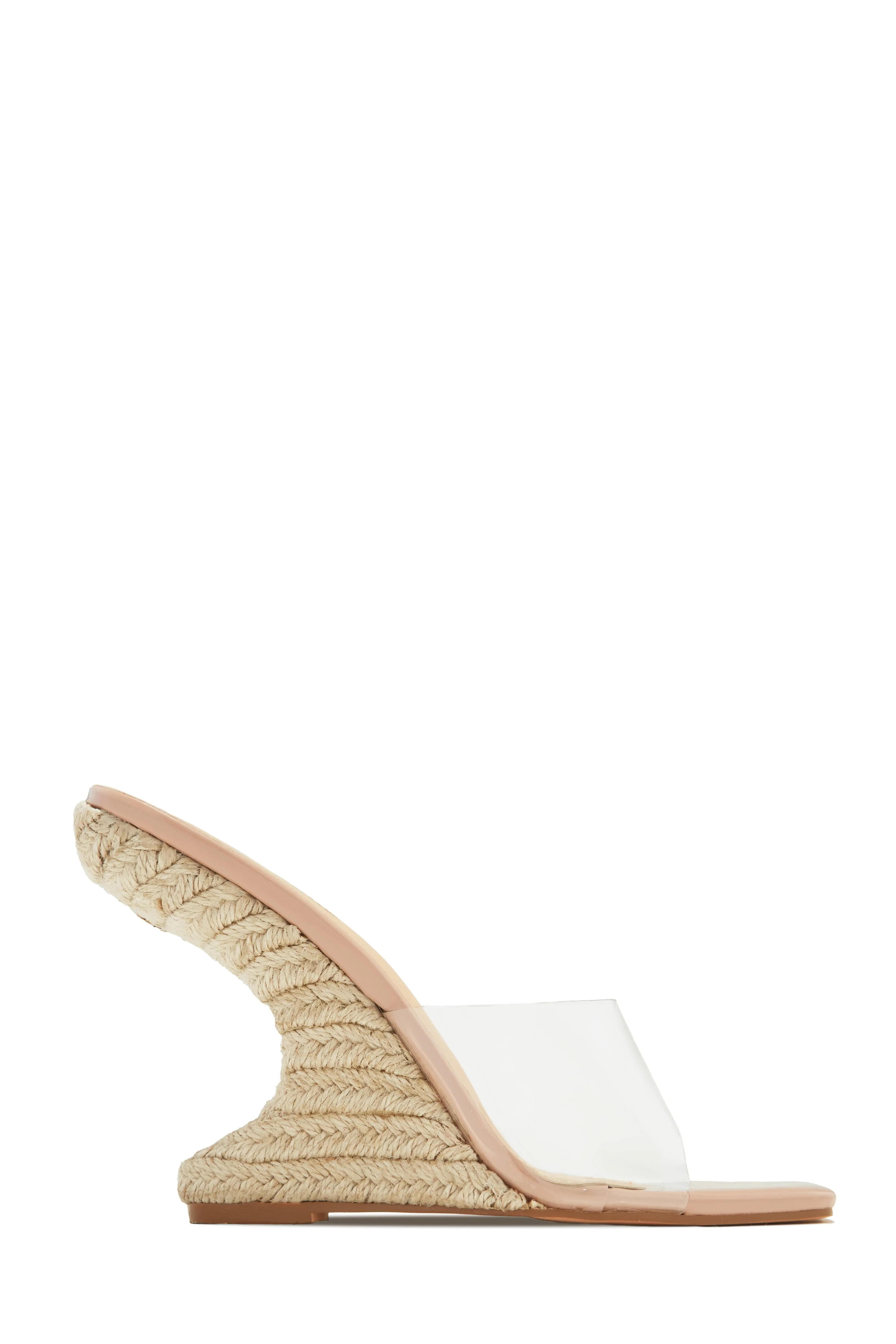 Seamara Wedge Heel Mules - Nude