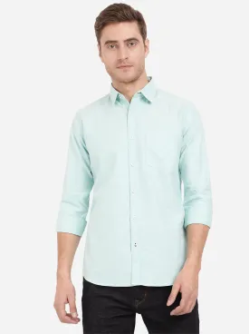 Sky Blue Solid Slim Fit Semi Casual Shirt | JadeBlue