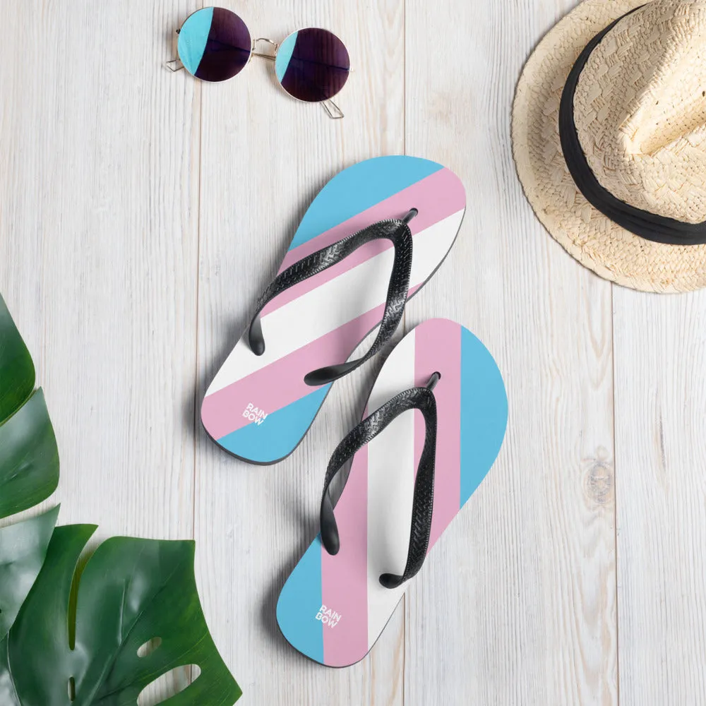 Trans Diagonal Pride Flag Flip-Flops