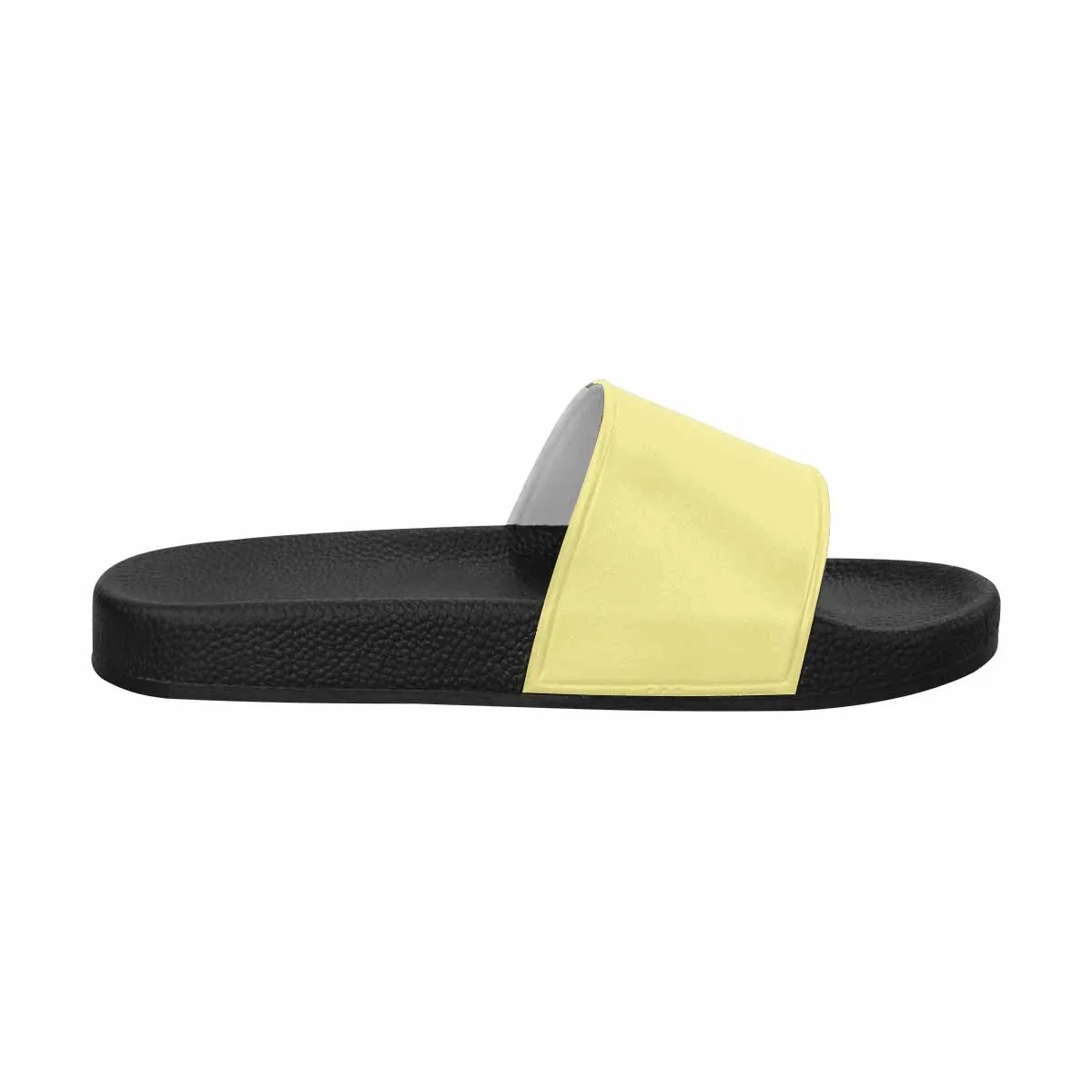 Uniquely You Mens Slide Sandals /   Khaki Yellow Flip-Flops