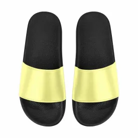 Uniquely You Mens Slide Sandals /   Pastel Yellow Flip-Flops