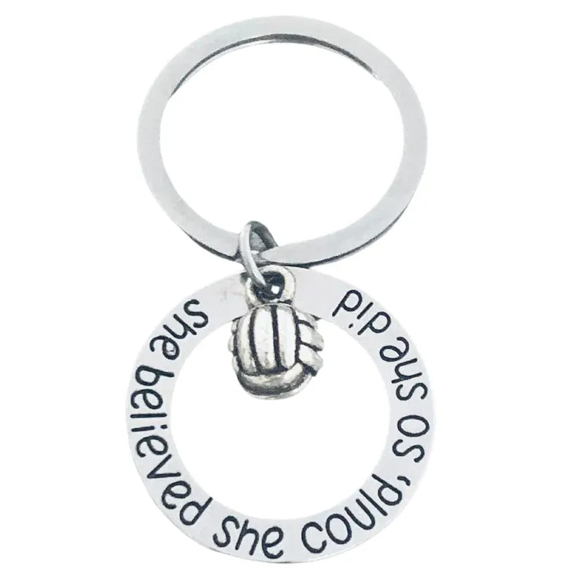 Volleyball Keychain- She Believed She Could So She Did