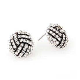 Volleyball Rhinestone Stud Earrings