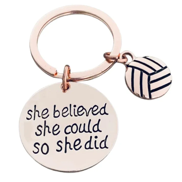 Volleyball She Believed She Could So She Did Keychain