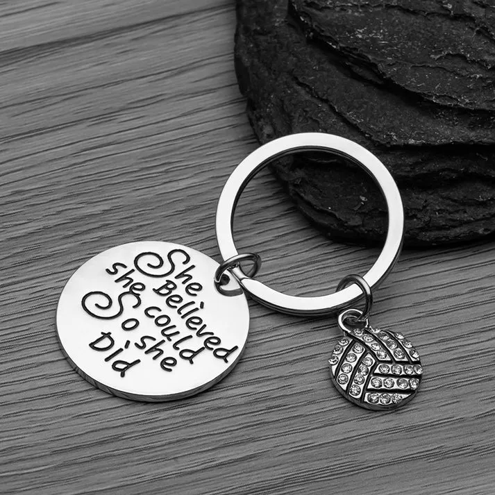 Volleyball She Believed She Could So She Did Keychain