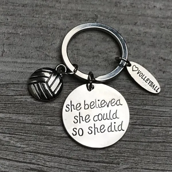 Volleyball She Believed She Could So She Did Keychain