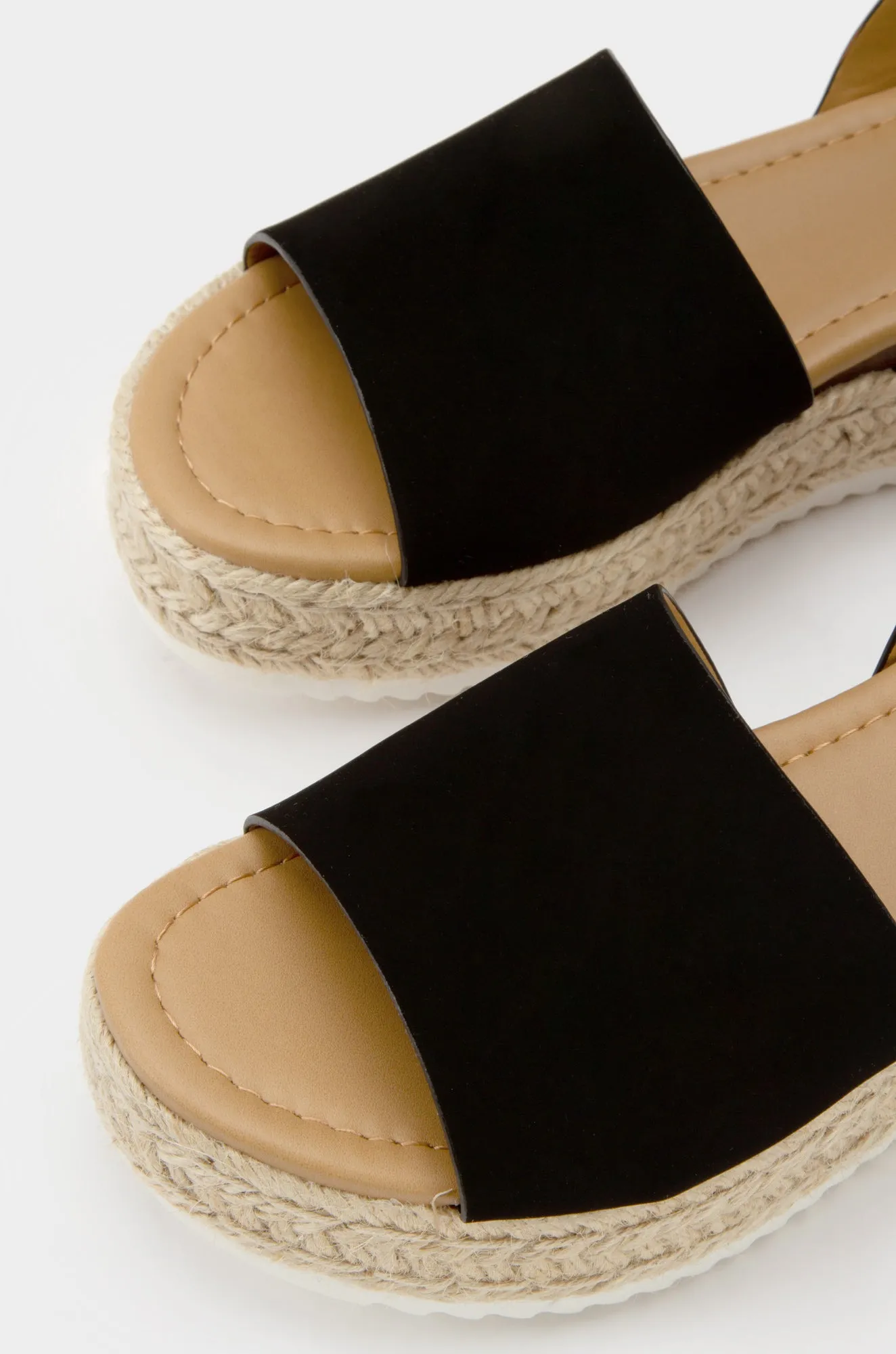 Voyage Platform Espadrille Sandals - Black