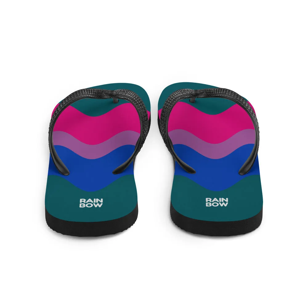 Wavy Bisexual Pride Flag Flip-Flops